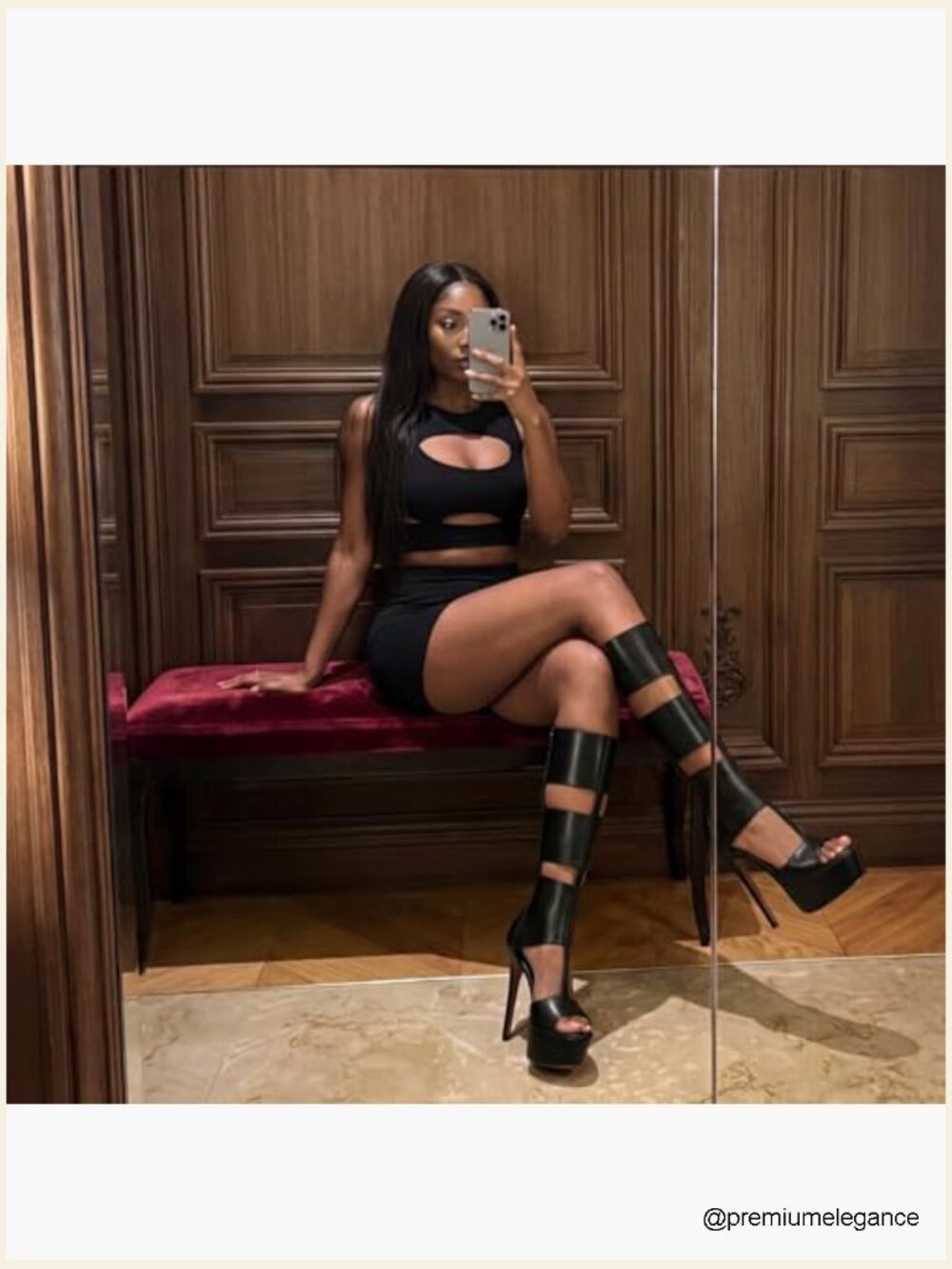 Platform Knee High Gladiator Sandals Open Toe Heeled Booties Summer Party - Picture 2 of 7